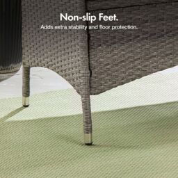 VonHaus 2 Person Rattan Love Seat for Garden in Grey - thumbnail 6
