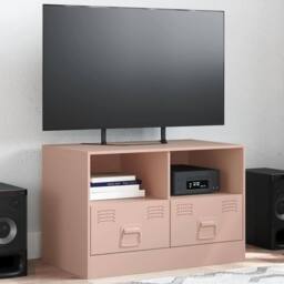 Berkfield Home TV Cabinet Pink 67x39x44 cm Steel - Size: 67 x 39 x 44 cm - thumbnail 2