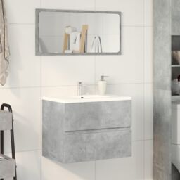 Berkfield Home Bathroom Cabinet Concrete Grey 60x38.5x45 cm Engineered Wood - thumbnail 3
