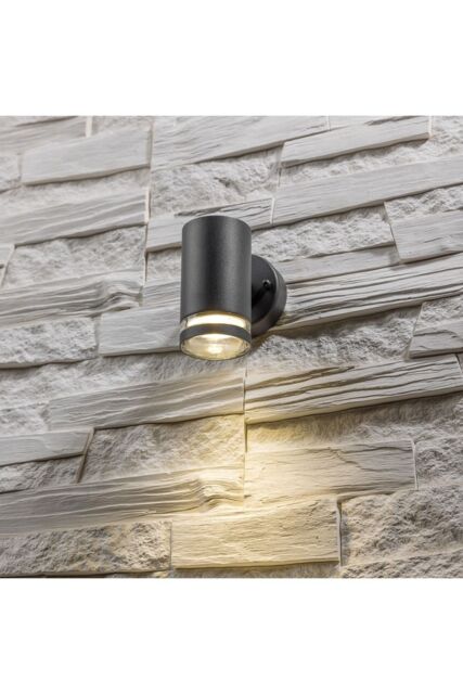 CGC Lighting 'Jennifer' Dark Grey Outdoor Single Spot Cylinder Outdoor GU10 Wall Light - image 1
