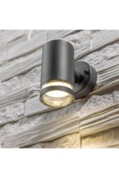 CGC Lighting 'Jennifer' Dark Grey Outdoor Single Spot Cylinder Outdoor GU10 Wall Light - thumbnail 3