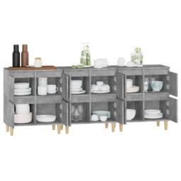 Berkfield Home Sideboards 3 pcs Concrete Grey 60x35x70 cm Engineered Wood - Size: 60 x 35 x 70 cm - thumbnail 5
