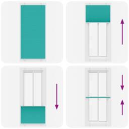 Berkfield Home Pleated Blind Petrol Green 100x200 cm Fabric Width 99.4 cm Polyester in Turquoise - thumbnail 7