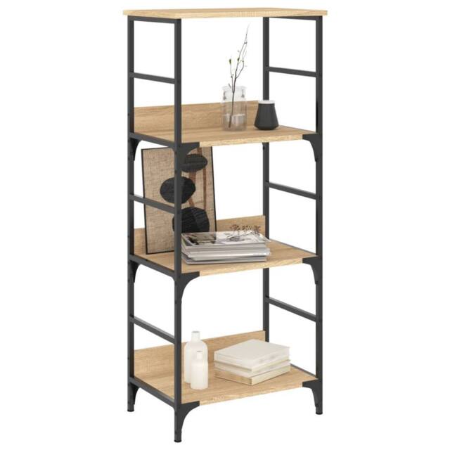 Berkfield Home Decorative Bookshelf Sonoma Oak 50x33x117.5 cm Engineered Wood in Light Brown - image 1