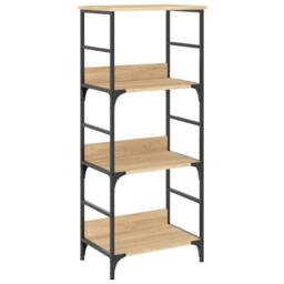 Berkfield Home Decorative Bookshelf Sonoma Oak 50x33x117.5 cm Engineered Wood in Light Brown - thumbnail 3