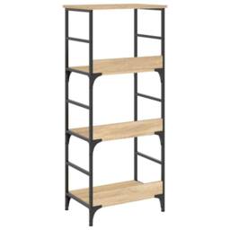 Berkfield Home Decorative Bookshelf Sonoma Oak 50x33x117.5 cm Engineered Wood in Light Brown - thumbnail 6