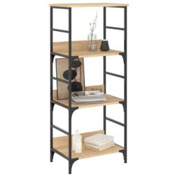 Berkfield Home Decorative Bookshelf Sonoma Oak 50x33x117.5 cm Engineered Wood in Light Brown - thumbnail 1