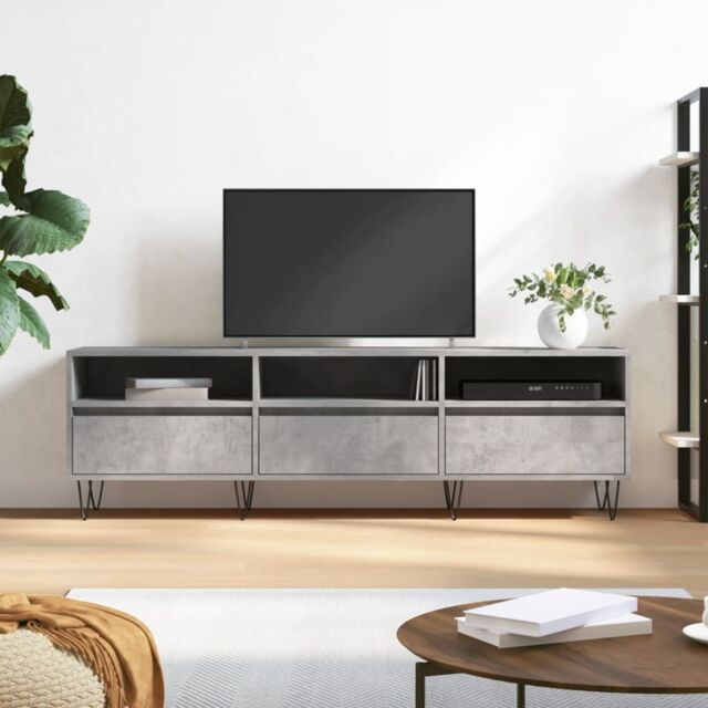 Berkfield Home TV Cabinet Concrete Grey 150x30x44.5 cm Engineered Wood - image 1