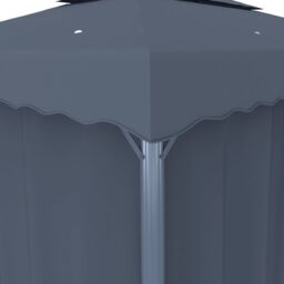 Berkfield Home Gazebo with Curtain 3x3 m Anthracite Aluminium in Black - thumbnail 5
