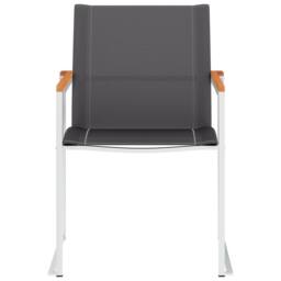 Berkfield Home Garden Chairs 4 pcs Textilene & Stainless Steel Grey - thumbnail 3