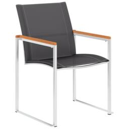 Berkfield Home Garden Chairs 4 pcs Textilene & Stainless Steel Grey - thumbnail 1