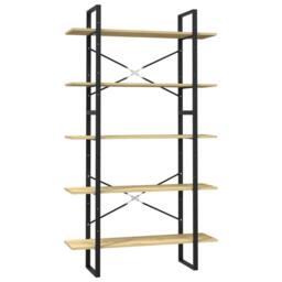 Berkfield Home Modern 5-Tier Book Cabinet 100x30x175 cm Pinewood in Light Tan - Size: 100 x 30 x 175 cm - thumbnail 3