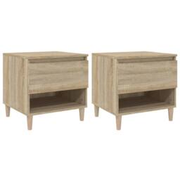 Berkfield Home Bedside Tables 2 pcs Sonoma Oak 50x46x50 Engineered Wood in Brown - thumbnail 1