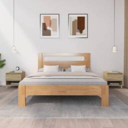 Berkfield Home Bedside Tables 2 pcs Sonoma Oak 50x46x50 Engineered Wood in Brown - thumbnail 2