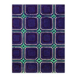 Artery8 Furuya Korin Framed Wall Art Geometric Blue Green Square Pattern in Purple - Size: A4 - thumbnail 3