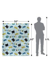 DC Comics Batman Sketch Icons Blanket 152 x 127 cm in White - thumbnail 5