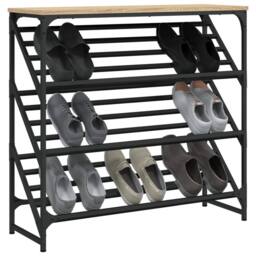 Berkfield Home Shoe Rack Sonoma Oak 90x30x85 cm Engineered Wood - Size: 90 x 30 x 85 cm - thumbnail 1