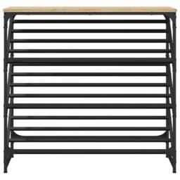 Berkfield Home Shoe Rack Sonoma Oak 90x30x85 cm Engineered Wood - Size: 90 x 30 x 85 cm - thumbnail 4