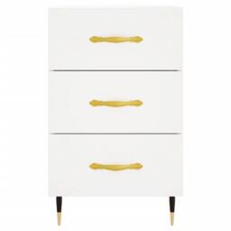 Berkfield Home Bedside Cabinet White 40x40x66 cm Engineered Wood - Size: 40 x 40 x 66 cm - thumbnail 5