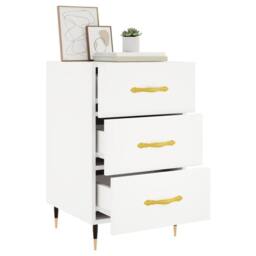 Berkfield Home Bedside Cabinet White 40x40x66 cm Engineered Wood - Size: 40 x 40 x 66 cm - thumbnail 4