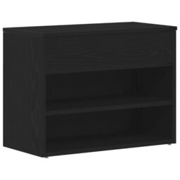 Berkfield Home Hall Bench Black Oak 60x30x45 cm Engineered Wood - Size: 60 x 30 x 45 cm - thumbnail 2