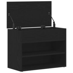 Berkfield Home Hall Bench Black Oak 60x30x45 cm Engineered Wood - Size: 60 x 30 x 45 cm - thumbnail 5