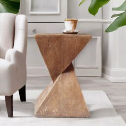 Pirlo Plush Industrial Concrete Indoor Outdoor Side Table Nordic in Brown - thumbnail 2