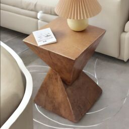 Pirlo Plush Industrial Concrete Indoor Outdoor Side Table Nordic in Brown - thumbnail 3