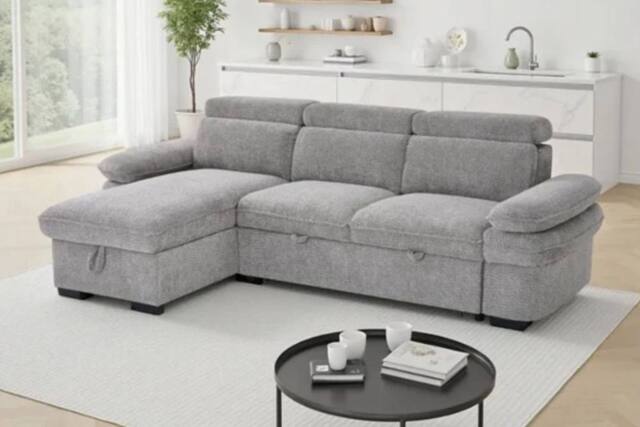 Stratus Interiors Hudson Universal Corner Sofa Bed with Storage - Grey - image 1