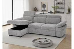 Stratus Interiors Hudson Universal Corner Sofa Bed with Storage - Grey - thumbnail 2