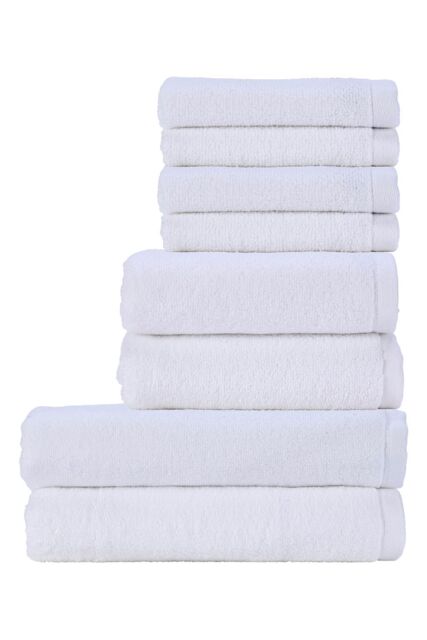 CHRISTY 'Cirrus' Lightweight Fluffy Softloft Cotton 8 Piece Towel Bale in White - image 1