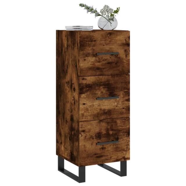 Berkfield Home Sideboard Smoked Oak 34.5x34x90 cm Engineered Wood in Brown - image 1