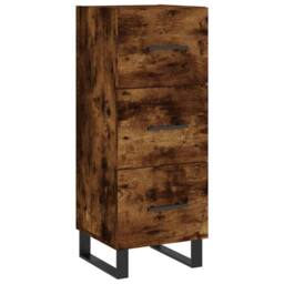 Berkfield Home Sideboard Smoked Oak 34.5x34x90 cm Engineered Wood in Brown - thumbnail 3
