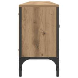 Berkfield Home TV Cabinet with Drawer Artisan Oak 200x25x44 cm Engineered Wood in Brown - Size: 200 x 25 x 44 cm - thumbnail 6