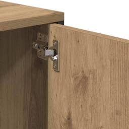Berkfield Home TV Cabinet with Drawer Artisan Oak 200x25x44 cm Engineered Wood in Brown - Size: 200 x 25 x 44 cm - thumbnail 8