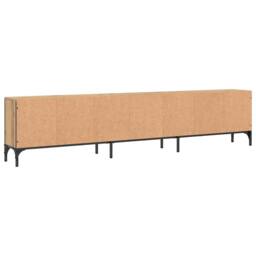 Berkfield Home TV Cabinet with Drawer Artisan Oak 200x25x44 cm Engineered Wood in Brown - Size: 200 x 25 x 44 cm - thumbnail 7