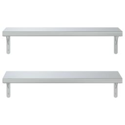 Berkfield Home Wall Shelves 2 pcs 75x23.5 cm Silver Stainless Steel - thumbnail 5