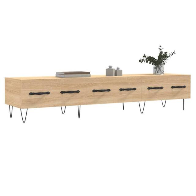 Berkfield Home TV Cabinet Sonoma Oak 150x36x30 cm Engineered Wood in Light Tan - Size: 150 x 36 x 30 cm - image 1