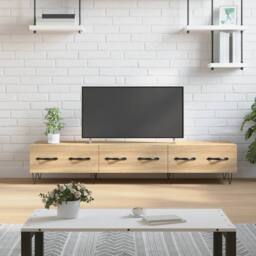 Berkfield Home TV Cabinet Sonoma Oak 150x36x30 cm Engineered Wood in Light Tan - Size: 150 x 36 x 30 cm - thumbnail 2