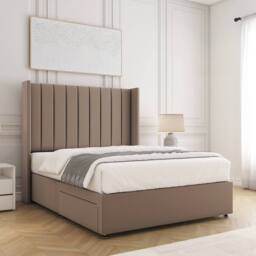 "BSSPOKE Hannah Divan Bed Set Plush Velvet 54""Headboard & Mattress No Drawers in Bronze - Size: King" - thumbnail 2