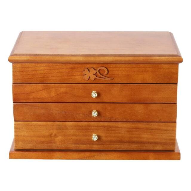 Kelvenix Large Capacity Wooden Jewelry Box Jewelry Organizer in Brown - image 1