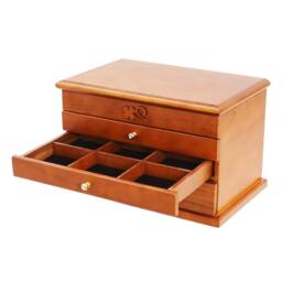 Kelvenix Large Capacity Wooden Jewelry Box Jewelry Organizer in Brown - thumbnail 3