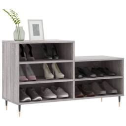 Berkfield Home Shoe Cabinet Grey Sonoma 102x36x60 cm Engineered Wood - Size: 102 x 36 x 60 cm - thumbnail 1