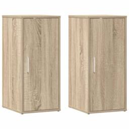 Berkfield Home Shoe Cabinets 2 pcs Sonoma Oak 32x35x70 cm Engineered Wood in Light Brown - Size: 32 x 35 x 70 cm - thumbnail 3