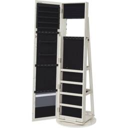 SONGMICS Freestanding Jewellery Cabinet with Mirror & Shelf in White - thumbnail 7