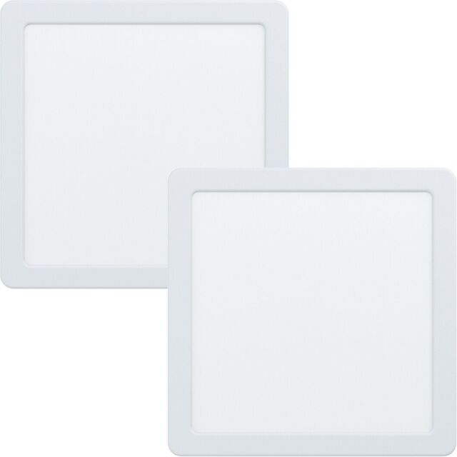 Loops 2 PACK Ceiling Flush Downlight 216mm White Square Spotlight 16.5W 4000K LED - image 1