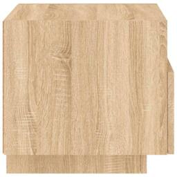 Berkfield Home Bedside Cabinets with LED Lights 2 pcs Sonoma Oak 40x39x37 cm in Light Tan - Size: 40 x 39 x 37 cm - thumbnail 9
