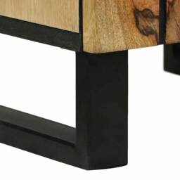 Berkfield Home Bathroom Cabinet 38x33.5x160 cm in Solid Mango Wood in Beige - thumbnail 8