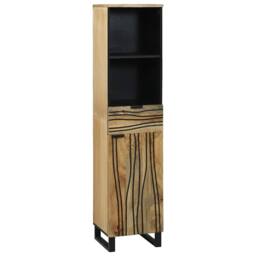 Berkfield Home Bathroom Cabinet 38x33.5x160 cm in Solid Mango Wood in Beige - thumbnail 2