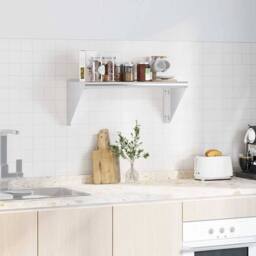 Berkfield Home Wall Shelf 75x30x31 cm Silver Stainless Steel - Size: 75 x 30 x 31 cm